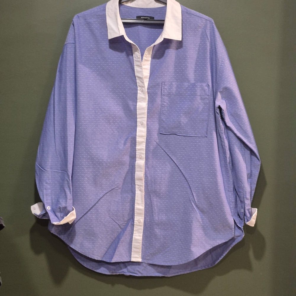 RW&CO. Light Blue and White Button Down Shirt